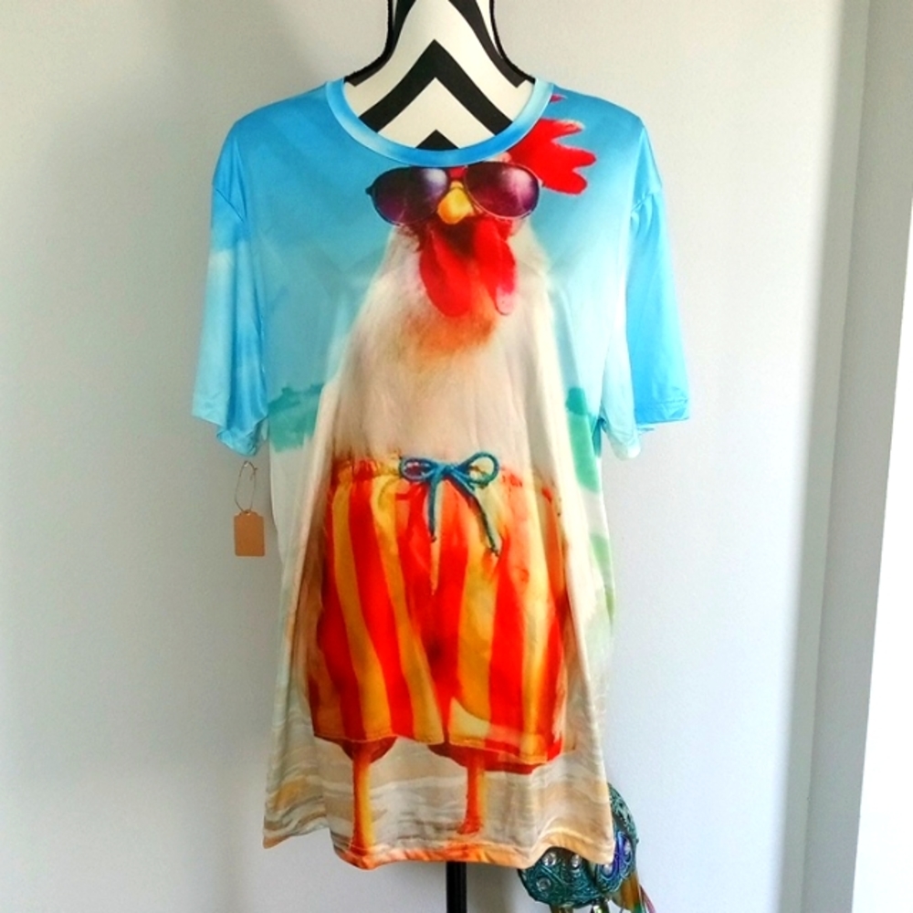 New XL Beach Chicken Shirt